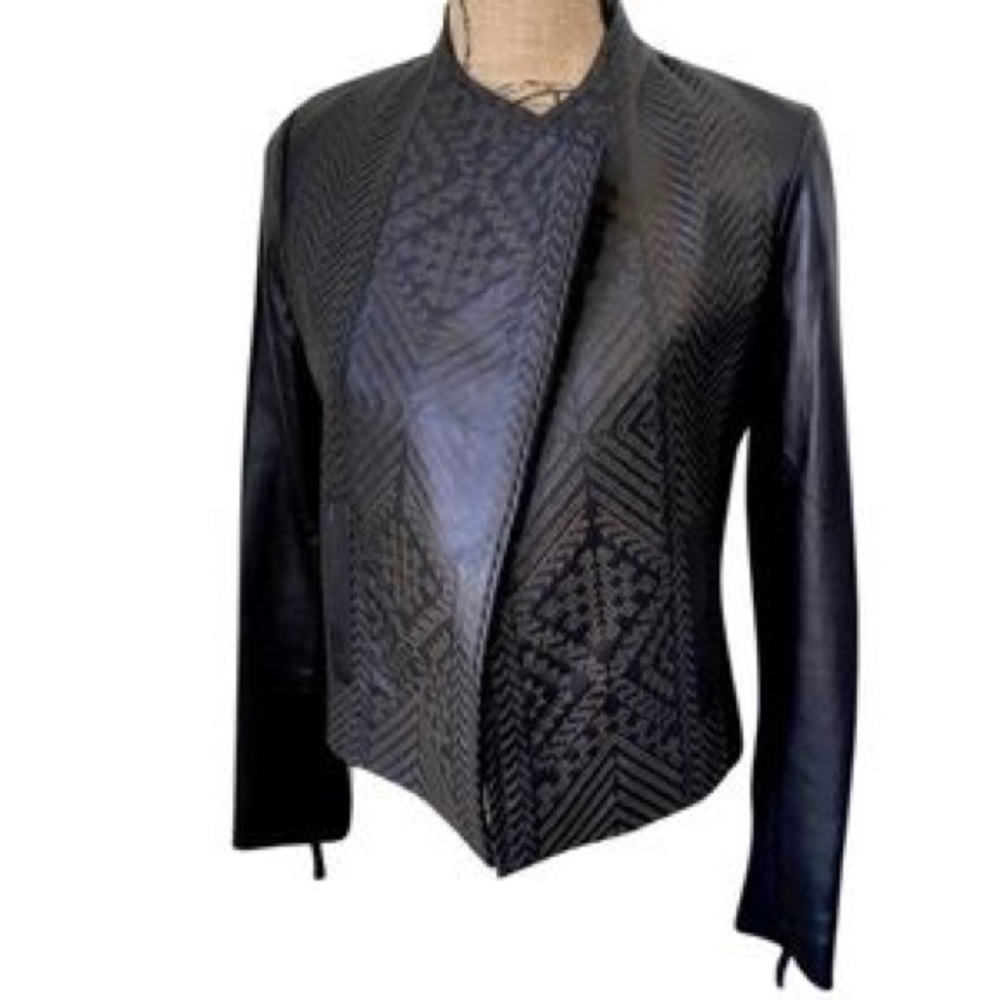 Cynthia Vincent Etched Leather Jacket